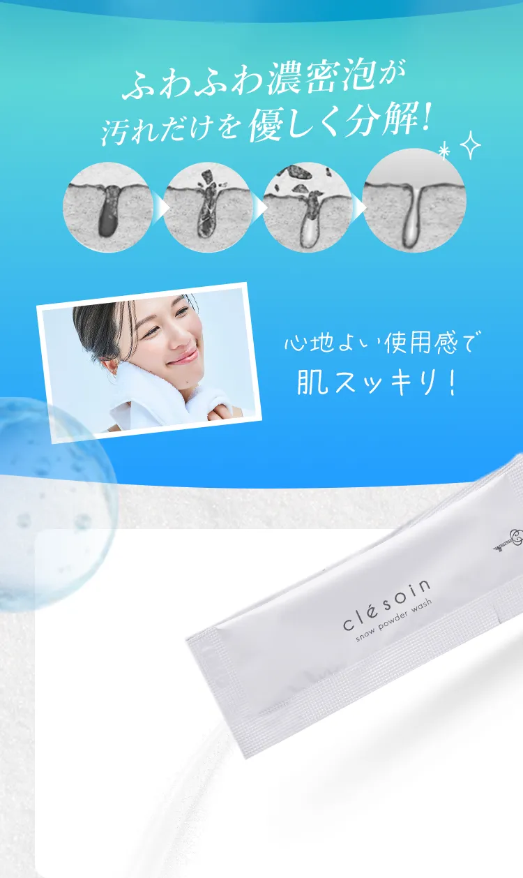 ふわふわ濃密泡が汚れだけを優しく分解!