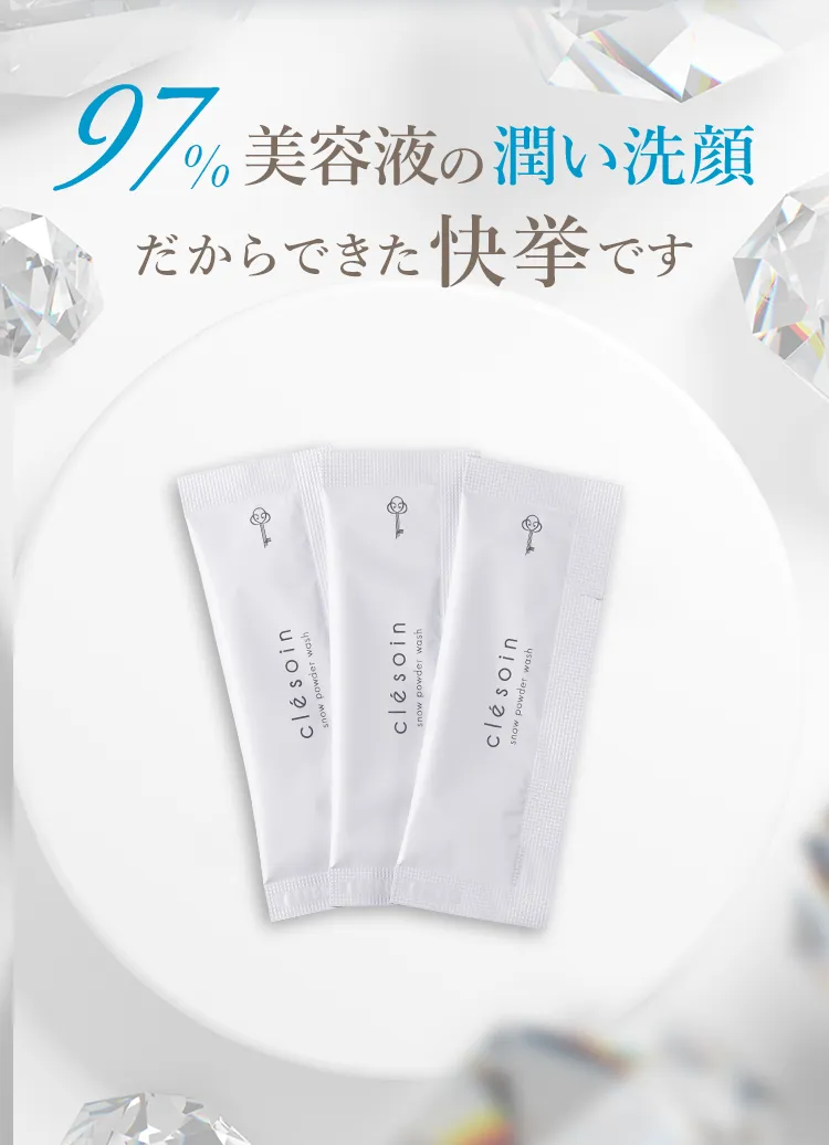 97%美容液の潤い洗顔だからできた快挙です